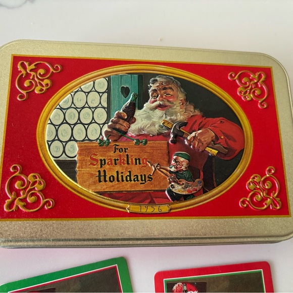 Coca Cola Holiday Playing Cards Set - in tin box - Picture 3 of 7